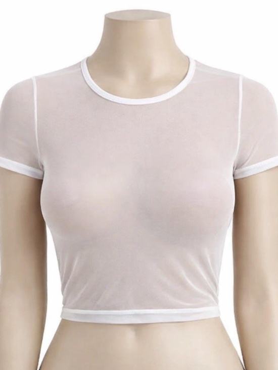Tops - white sheer t shirt size small